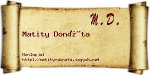 Matity Donáta névjegykártya